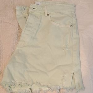 Zara slit straight denim shorts